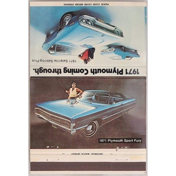 1971 Plymouth Satellite Sebring Sport Fury Matchbook Cover Randall Portage PA - Picture 2 of 5